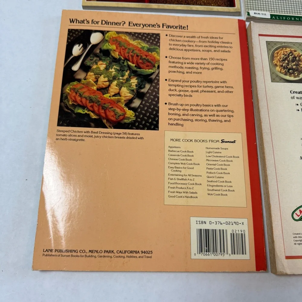 Vintage Cookbook Lot 4 Sunset Chicken‎ Pasta Fish California Culinary Academy